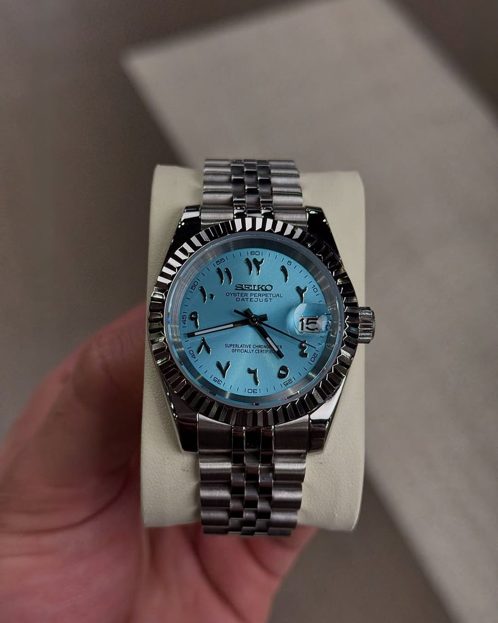 Sky blue Arabic Dial