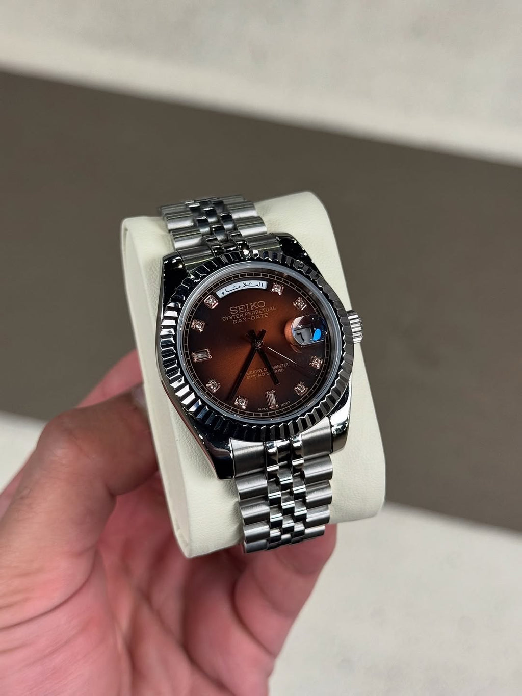 Cadran en diamant champagne