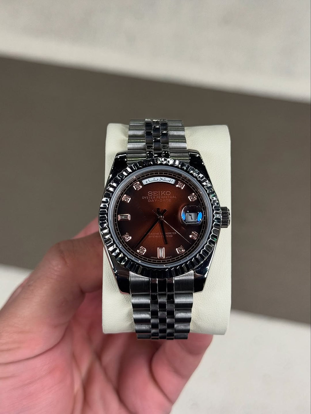 Cadran en diamant champagne