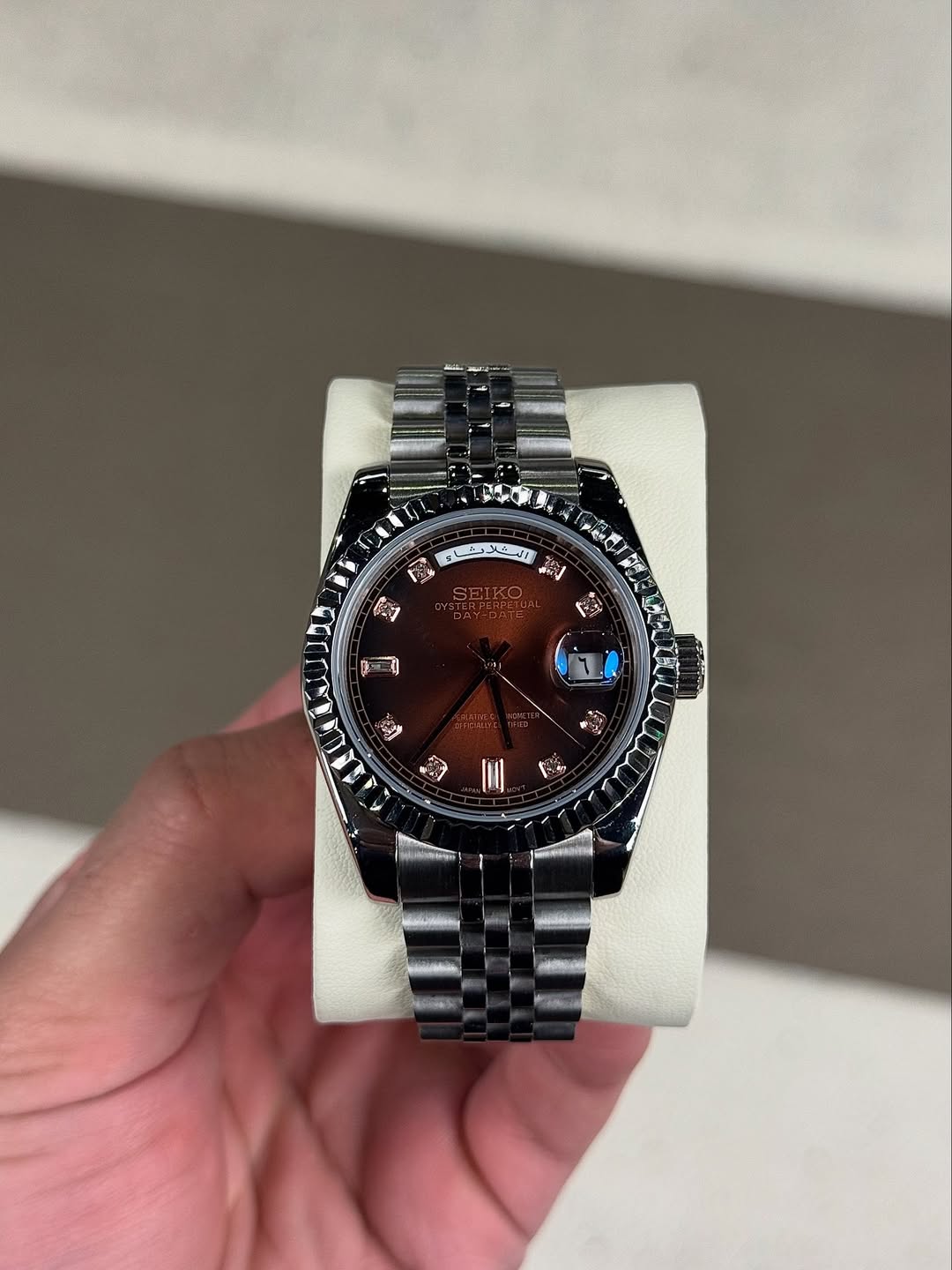 Cadran en diamant champagne