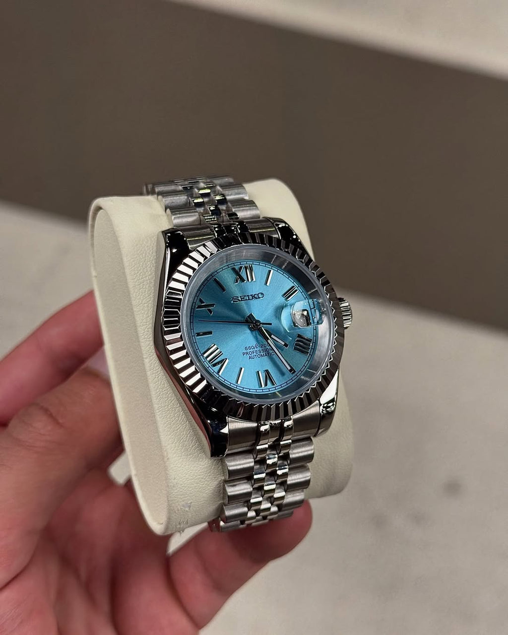 Ocean Blue Roman Dial