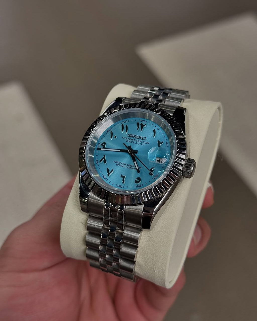 Sky blue Arabic Dial