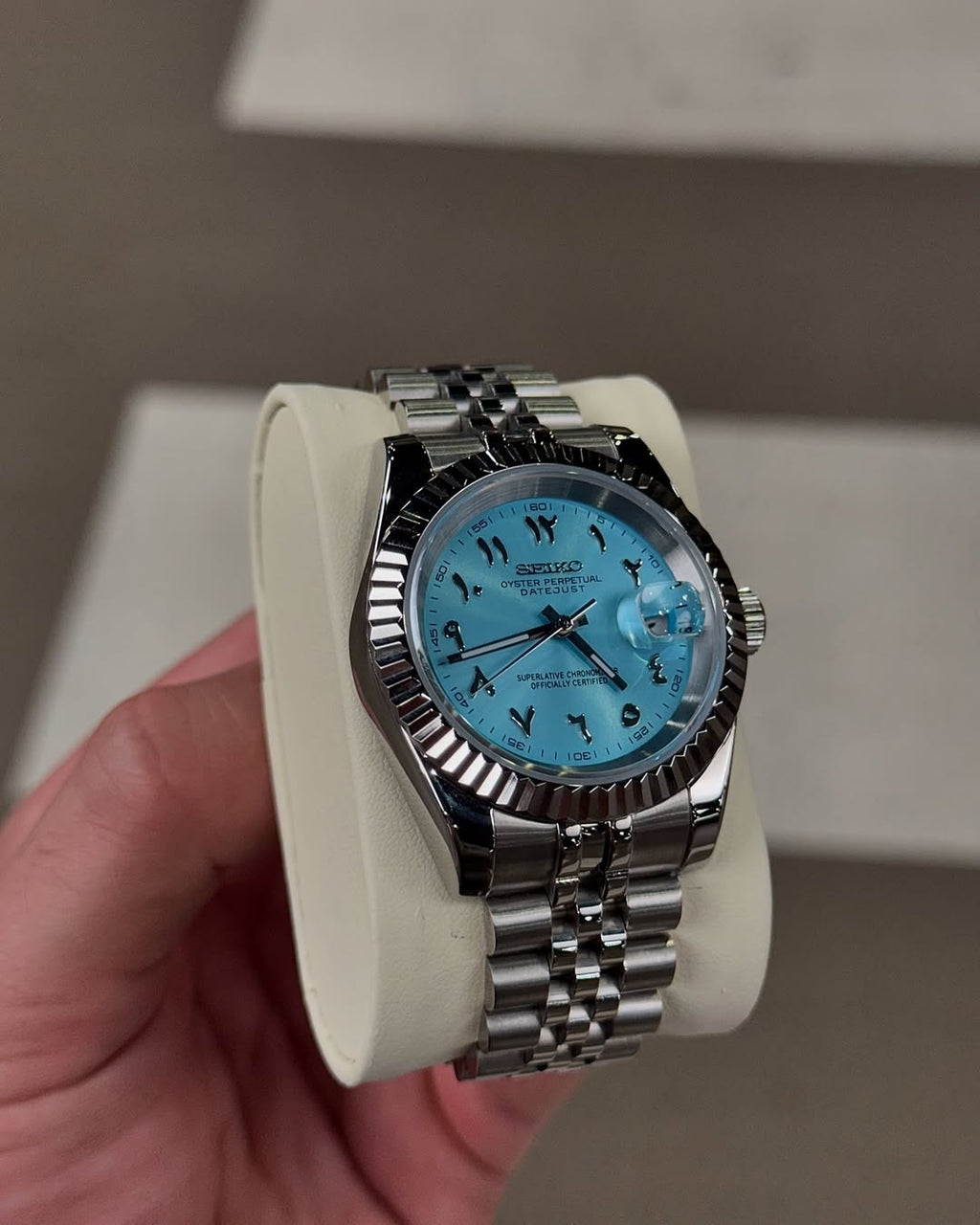 Sky blue Arabic Dial