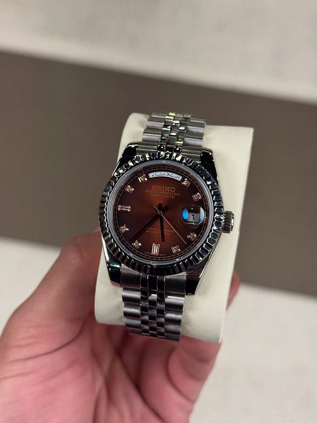 Cadran en diamant champagne