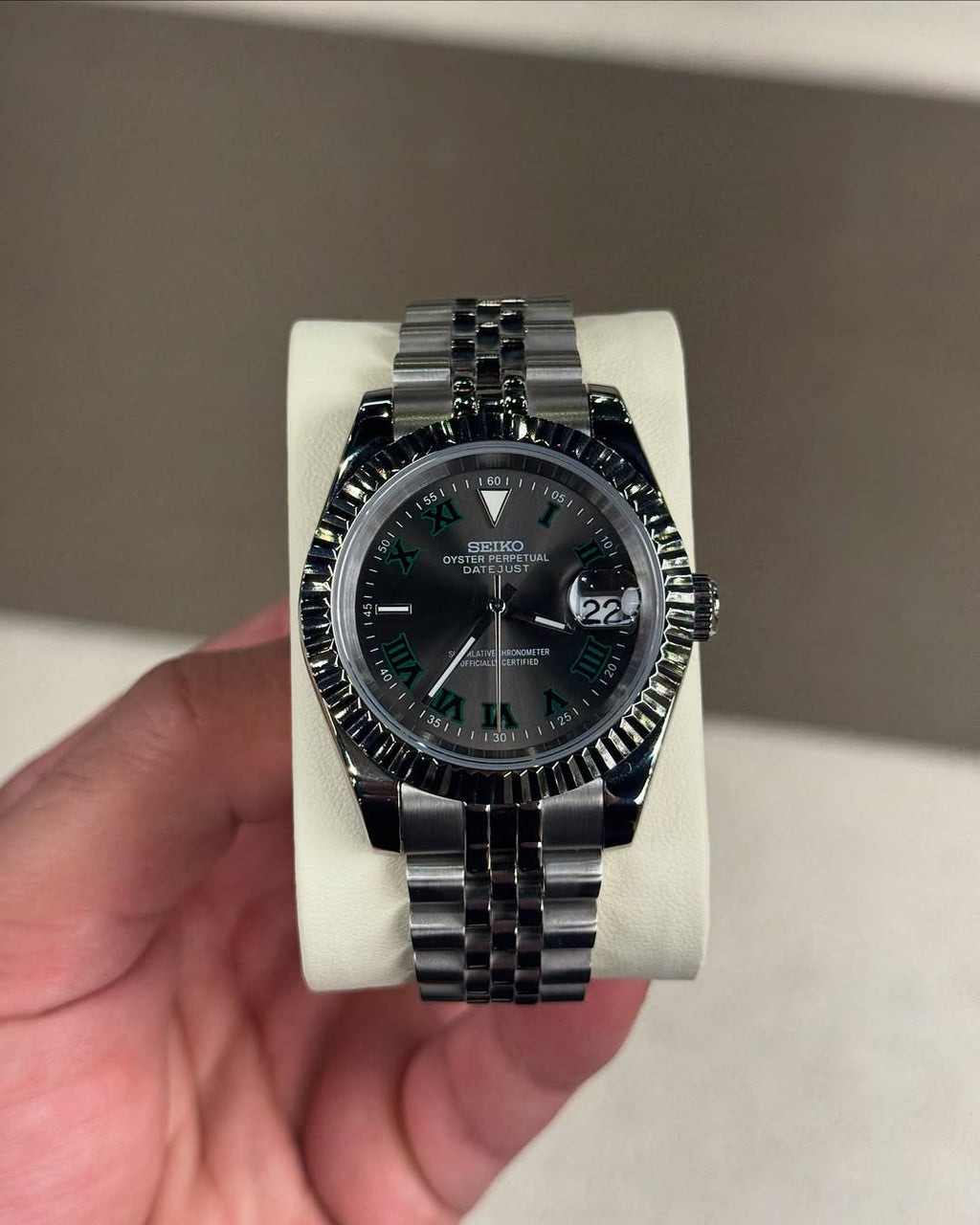 Green Roman Numeral Dial