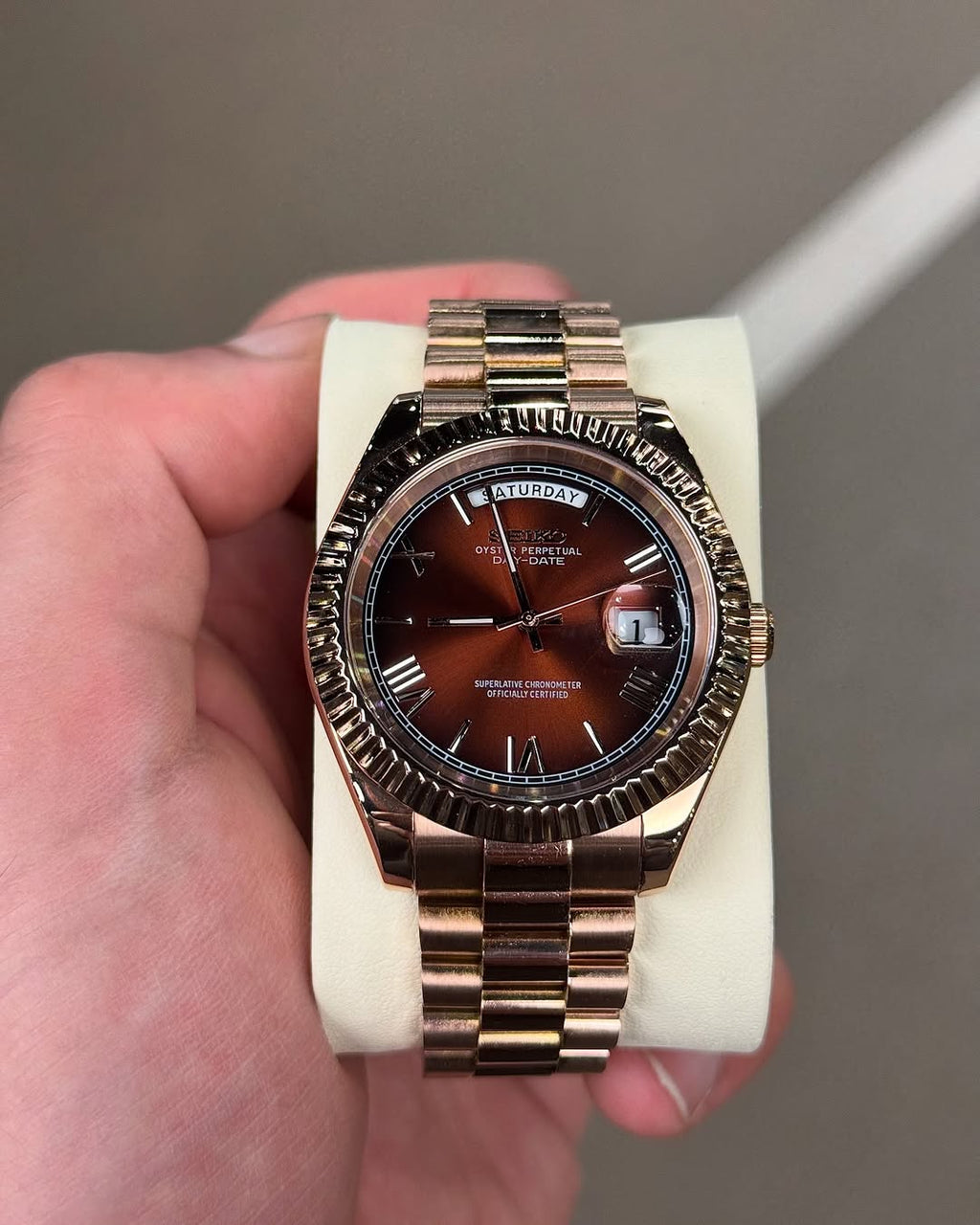 Cadran romain couleur or champagne