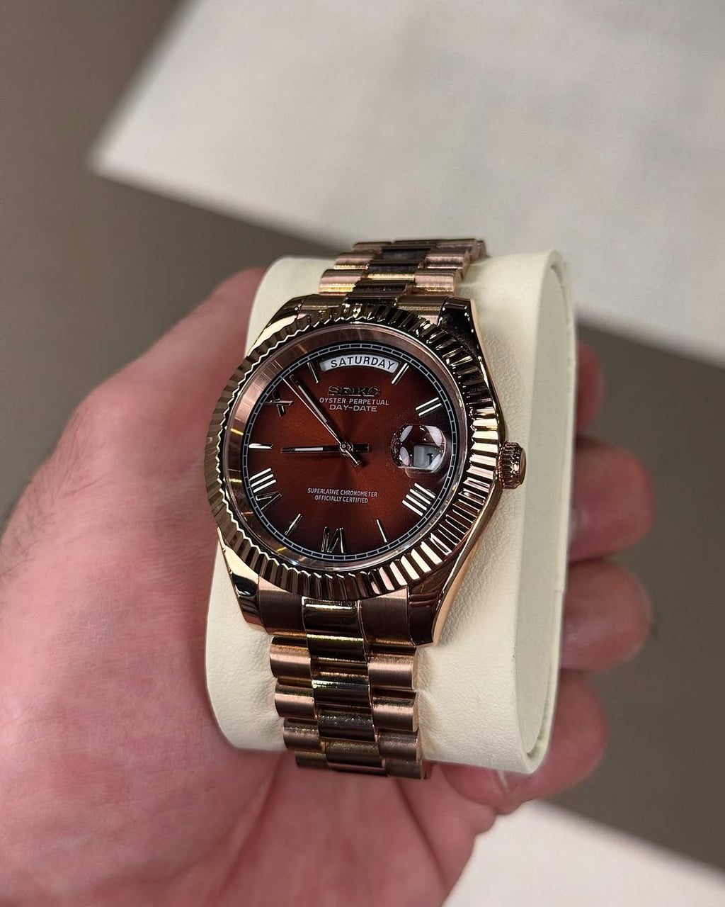 Cadran romain couleur or champagne