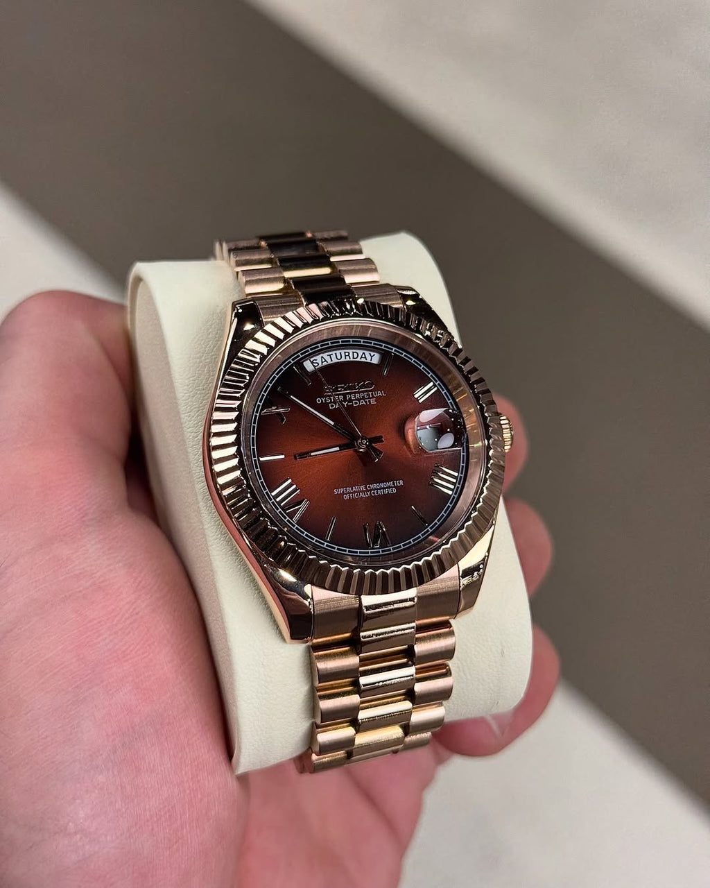 Cadran romain couleur or champagne